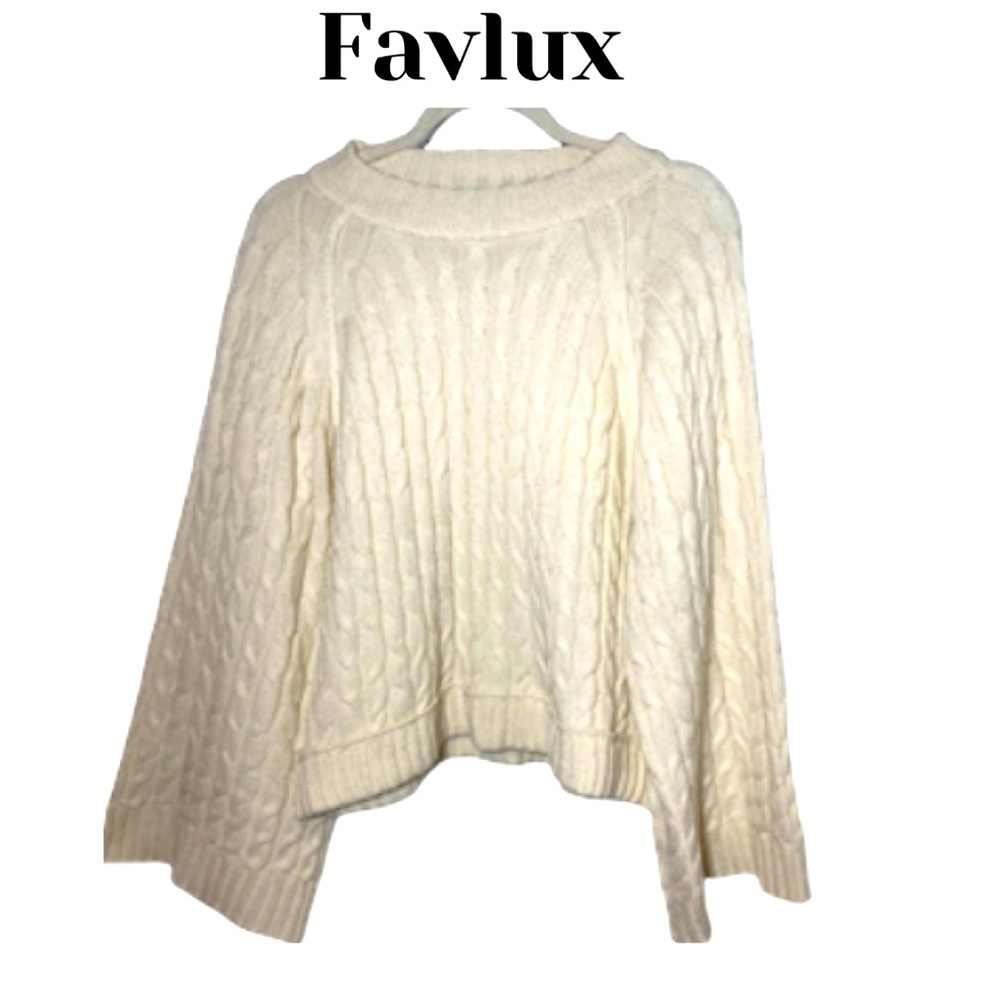 Favlux Fashion Size Small Creamy White Cable Knit Sweater - Picture 2 of 6